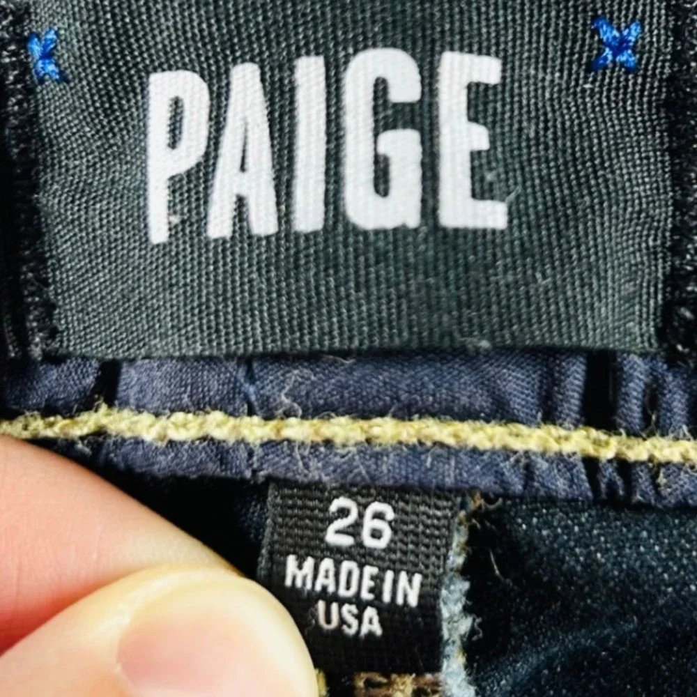 Paige Skyline Skinny Jeans Womens 26 Dark Wash Soft Stretch Denim Made in USA